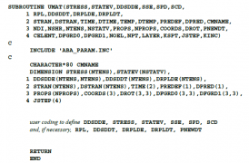 Material Modelling - User Subroutine Scripting Material Modelling - User Subroutine Scripting