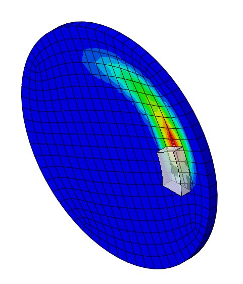 SIMULIA Abaqus Standard - Coupled Thermal-Structural Analysis of Disc Brake