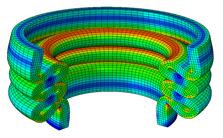 SIMULIA Abaqus Standard - Hyperelastic Seal with Self-Contact